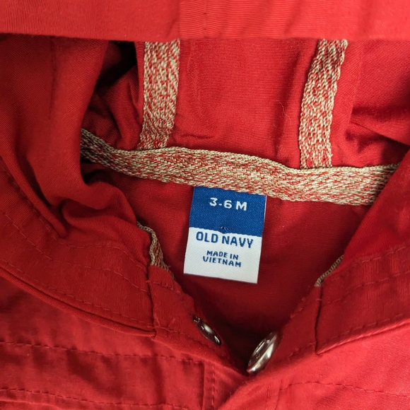 Old Navy Red Rain Coat Jacket Unisex 3-6M - Picture 5 of 6